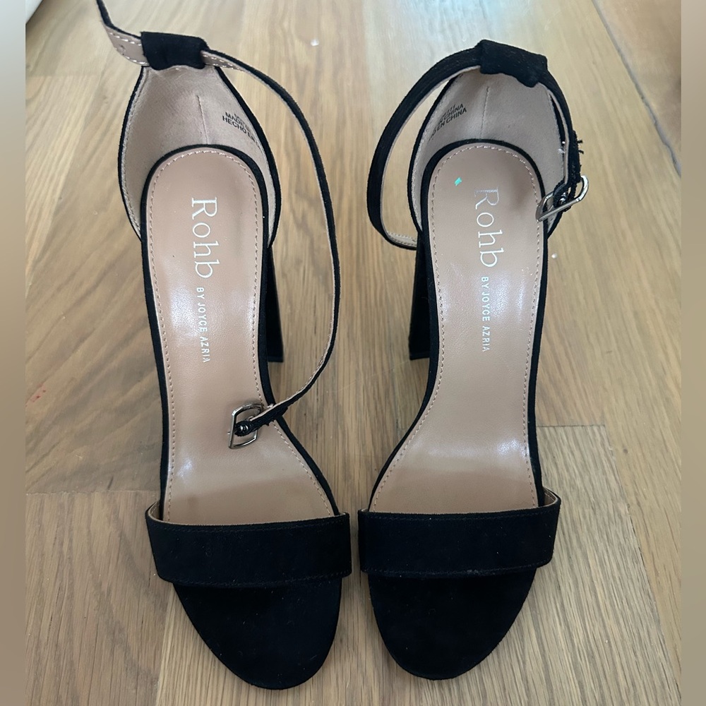 NEW Rohb by Joyce Azria Monaco High Block Heel Ankle Strap Sandal (Black) Size 6 - Picture 5 of 10